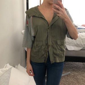 Green cargo style vest